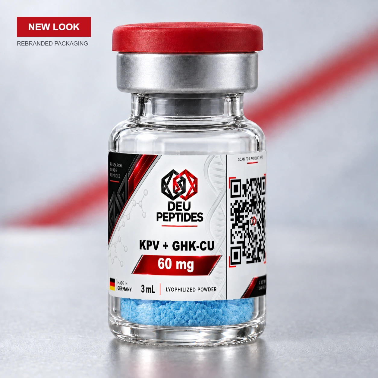 KPV + GHK-Cu 60mg DEU Peptides rebranded vial