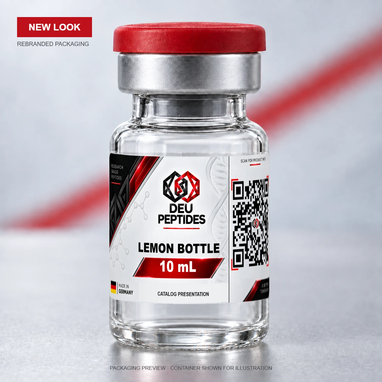 Lemon Bottle 10mL DEU Peptides rebranded vial