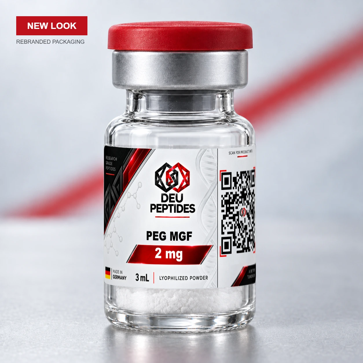 PEG MGF 2mg DEU Peptides rebranded vial