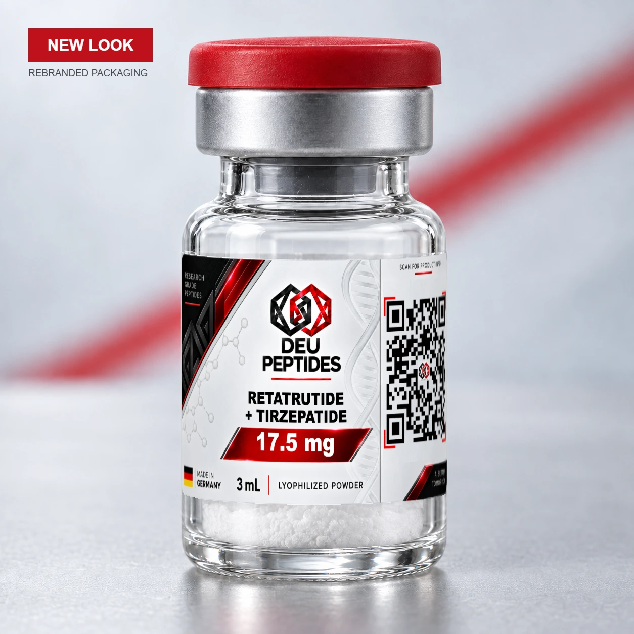 Retatrutide + Tirzepatide 17.5mg DEU Peptides rebranded vial